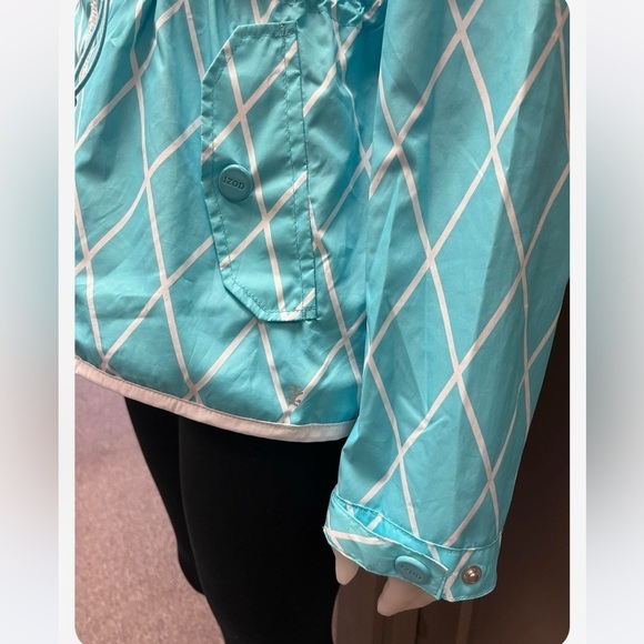 Izod Golf Performance Blue White Wind Breaker Zip Off Sleeves Size XL - Picture 4 of 11